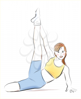 Royalty Free Clipart Image of a Woman Exercising