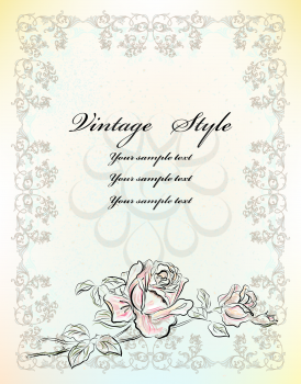 Royalty Free Clipart Image of a Frame With Roses