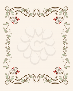 Royalty Free Clipart Image of a Floral Frame