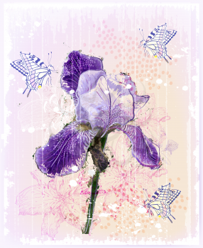 Royalty Free Clipart Image of a Purple Iris