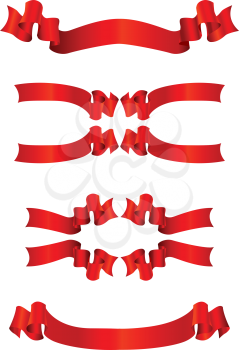 Royalty Free Clipart Image of Red Ribbons