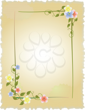 vintage frame with flowers