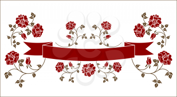 Ribbon with roses. 