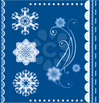set of  the winter design elements
