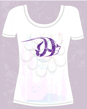 t-shirt with abstract fish