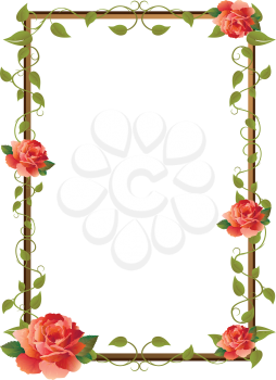 frame with rose