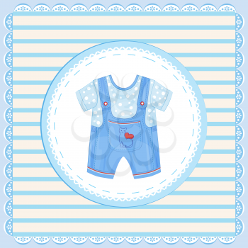 background with dungarees for baby boy