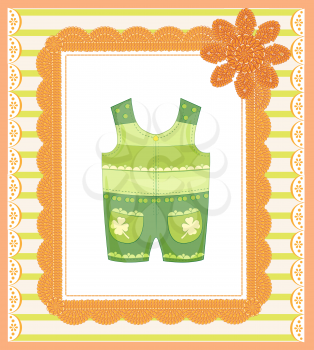 background with dungarees for baby 