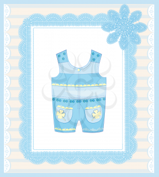 background with dungarees for baby 