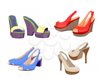fashion collection of girls shoes.