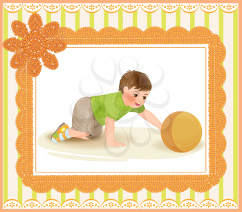 cute baby playing with ball