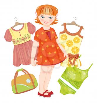 ginger girl, bag and set clothes for summer