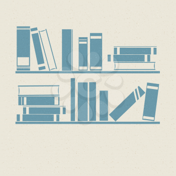 Royalty Free Clipart Image of Books on a Bookshelf