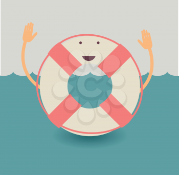 Royalty Free Clipart Image of a Life Buoy Poster