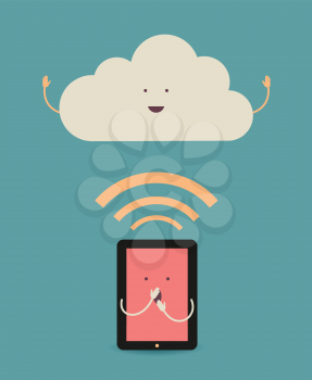 Royalty Free Clipart Image of a Cloud Communication Concept