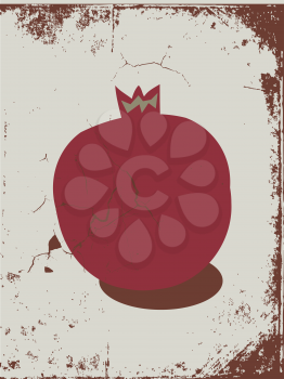 Royalty Free Clipart Image of a Pomegranate Background