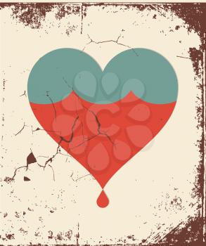 Royalty Free Clipart Image of a Retro Heart Poster
