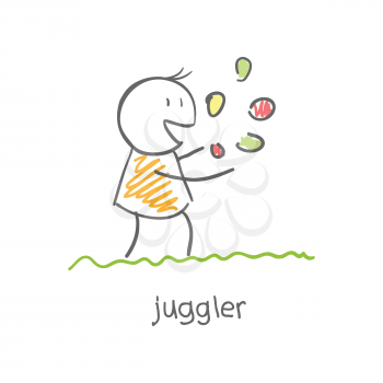 Royalty Free Clipart Image of a Person Juggling