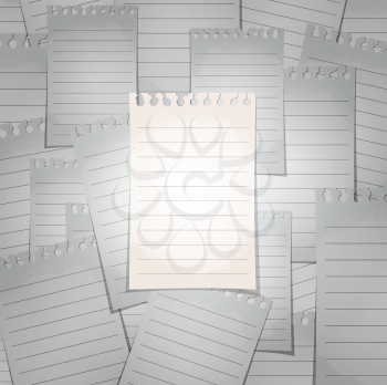 Royalty Free Clipart Image of Pieces of Paper