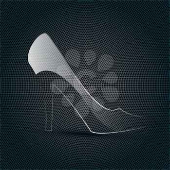 Royalty Free Clipart Image of a Glass Shoe