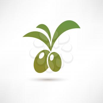Royalty Free Clipart Image of Two Olives