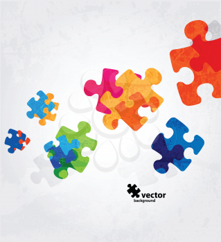 Royalty Free Clipart Image of a Colorful Puzzle