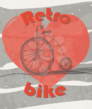 Royalty Free Clipart Image of an Old Retro Bike