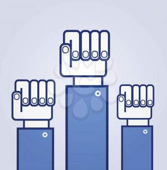Royalty Free Clipart Image of Clenched Fists