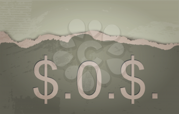 Royalty Free Clipart Image of a Money SOS Concept