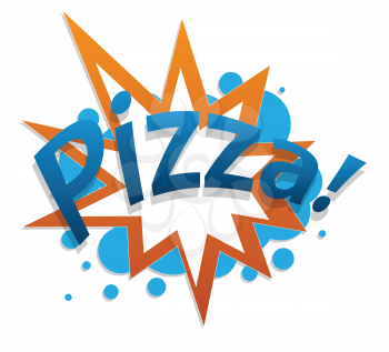 Royalty Free Clipart Image of the Word Pizza