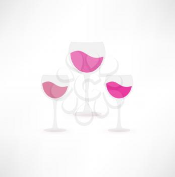 Royalty Free Clipart Image of Glasses of Wine