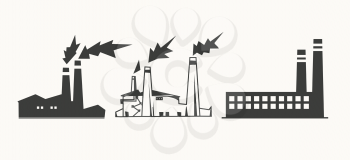 Royalty Free Clipart Image of Factory Icons