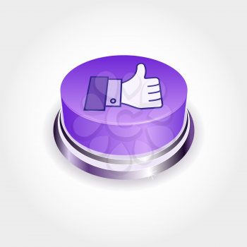 Social media concept.  Like button in perspective. Thumb Up