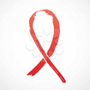Red grunge Support Ribbon