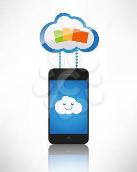 Cloud computing. The concept of reception and transmission of information between the device and the server.