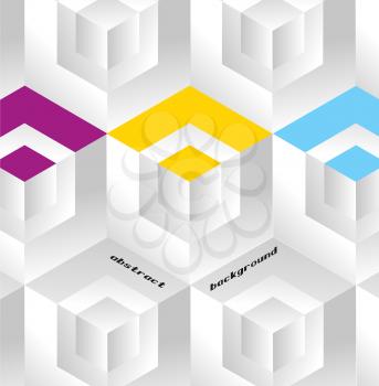 Abstract geometric background with isometric cubes. Book cover