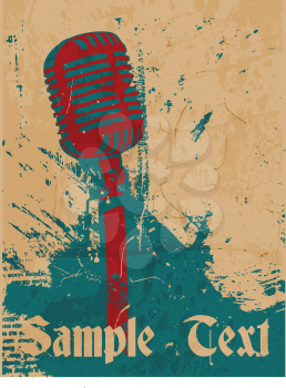 grunge concert poster with microphone