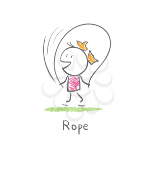girl with a skipping rope