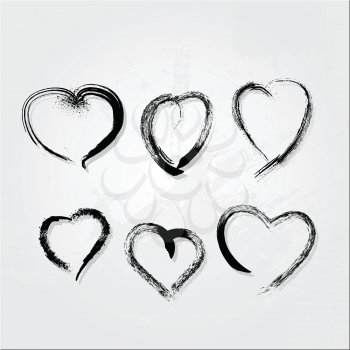 set of scribble hearts