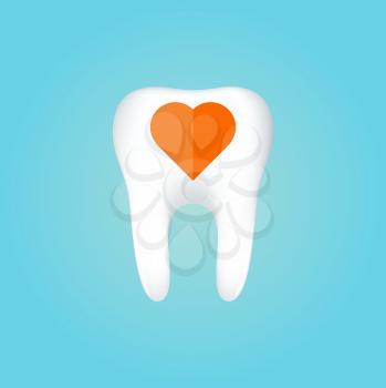 Tooth On White Background. Vector Illustration