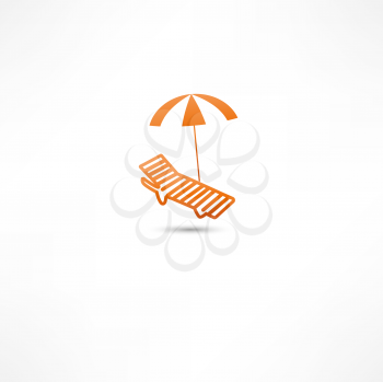 Sunbed and umbrella Icon