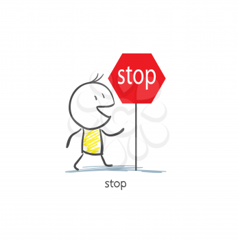 Man To Stop Sign 