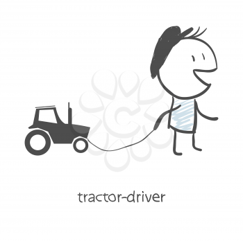 The driver of the tractor.