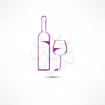 A bottle of wine and a glass icon