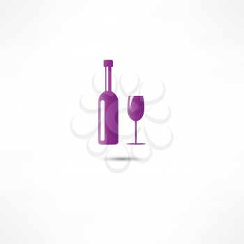 A bottle of wine and a glass icon