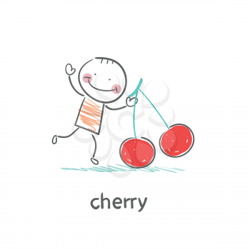 Man and cherry