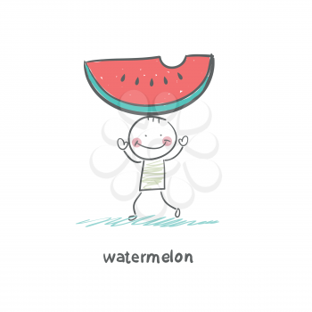 Watermelon and people