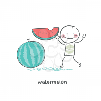Watermelon and people