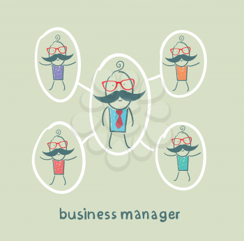 business manager and his staff