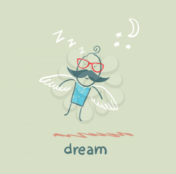 man flying in a dream
